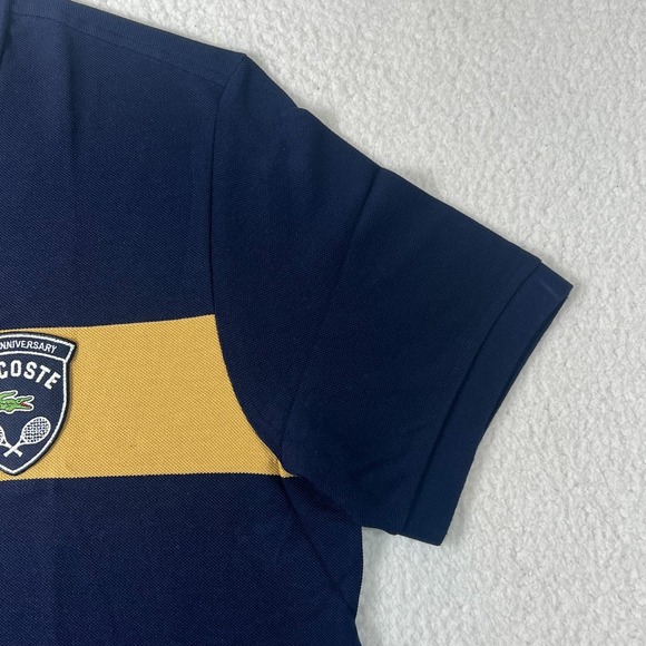 Lacoste Polo Shirt 75th Anniversary Retro Fit Navy/Amber Men's Size 2XL VTG NWT - Picture 6 of 16